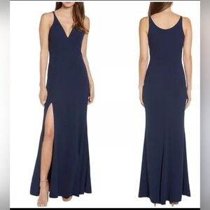 Dress The Population Elegant Navy Blue Evening Gown